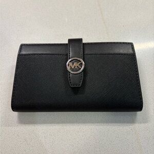 Coach black trifold wallet